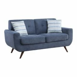 Domain Industries Inc. Lexicon Amberley Textured Loveseat In Blue