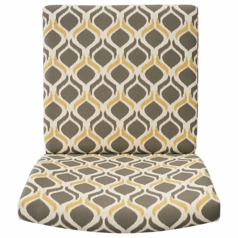 GDFStudio GDF Studio Kalee Contemporary Accent Chair, Yellow And Gray Ikat Pattern/ Matte Black, Fabric 8 GDFStudio GDF Studio Kalee Contemporary Accent Chair, Yellow And Gray Ikat Pattern/ Matte Black, Fabric - Image 6