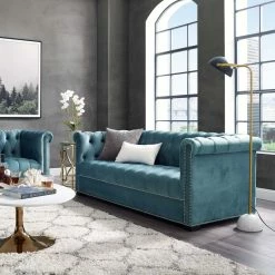 LexMod Heritage Upholstered Velvet Sofa, Sea Blue -GDF sofa Shop c3f112f6039c6621 4507 w800 h800 b0 p0