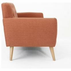 GDFStudio GDF Studio Eunice Petite Mid Century Modern Tufted Fabric Sofa, Burnt Orange -GDF sofa Shop c441666a0f90769c 4524 w800 h800 b1 p0