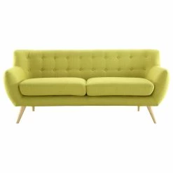 LexMod Remark Upholstered Fabric Sofa, Wheatgrass