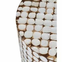 East At Main's Columbia Brown Coconut Shell Inlay Round Accent Table, White -GDF sofa Shop c4819b500863edbb 9493 w800 h800 b0 p0