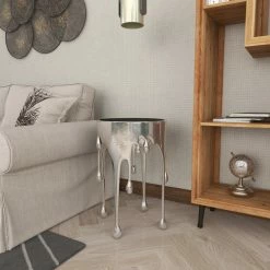 Brimfield & May Silver Contemporary Aluminum Accent Table, 24 X 16 -GDF sofa Shop c5d1fe2803927ab2 6890 w800 h800 b0 p0