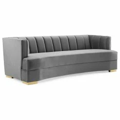 LexMod Encompass Channel Tufted Performance Velvet Curved Sofa, Gray -GDF sofa Shop c631c4a200cd2dea 4010 w800 h800 b1 p0
