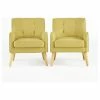 GDFStudio GDF Studio Fontinella Mid-Century Modern Fabric Tufted Arm Chair, Verdure Yellow, Set Of 2 -GDF sofa Shop c65111f601b7fcb1 9506 w800 h800 b1 p0