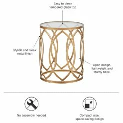 Olliix Madison Park Arlo Metal Round Accent Table, Gold -GDF sofa Shop c68113620e97bcde 6324 w800 h800 b1 p0