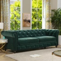Jennifer Taylor Home Winston 91" Tufted Chesterfield Sofa, Forest Green Performance Velvet -GDF sofa Shop c681f01903e67f2e 6692 w800 h800 b0 p0
