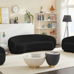 Meridian Furniture Hyde Boucle Fabric Sofa, Black -GDF sofa Shop c6b1e58e02f5145b 6485 w800 h800 b0 p0