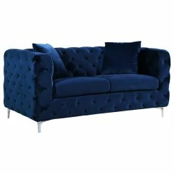 Meridian Furniture Scarlett Navy Velvet Loveseat