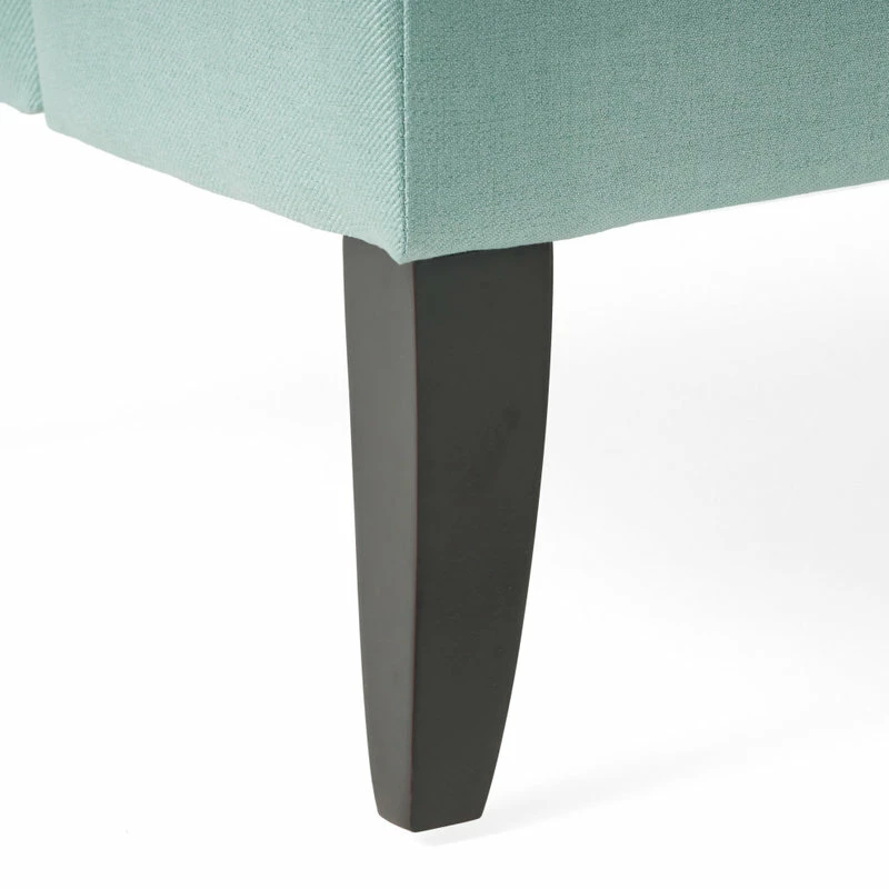 GDFStudio GDF Studio Nicoletta Tufted Fabric Settee Loveseat, Light Mint Blue 12 GDFStudio GDF Studio Nicoletta Tufted Fabric Settee Loveseat, Light Mint Blue - Image 10