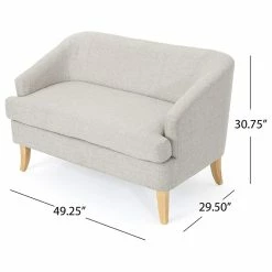 EFurnish Mid Century Loveseat, Curved Legs With Grey Polyester Upholstery -GDF sofa Shop c77155680fe09567 4300 w800 h800 b1 p0