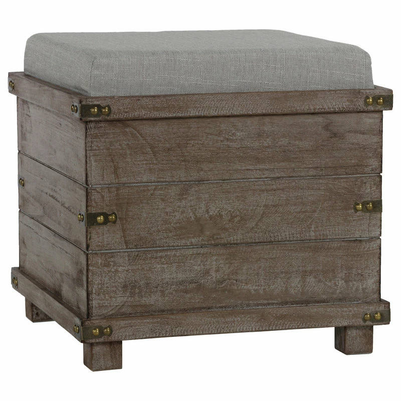 Cortesi Home Scusset Storage Chest Tray Ottoman In Fabric And Wood, Grey 3 Cortesi Home Scusset Storage Chest Tray Ottoman In Fabric And Wood, Grey