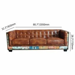 HOMARY Vintage Industrial Loft 3-Seater Sofa, Tufted Brown Faux Leather Upholstered -GDF sofa Shop c851ab4400ec146f 1138 w800 h800 b1 p0