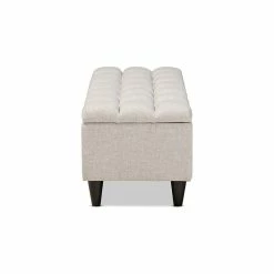 Wholesale Interiors Brette Modern Beige Fabric Upholstered Dark Brown Wood Storage Bench Ottoman -GDF sofa Shop c8616b470dd65c49 4694 w800 h800 b1 p0