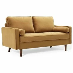 LexMod Valour Performance Velvet Loveseat, Cognac -GDF sofa Shop c87146f600cd2cee 9660 w800 h800 b1 p0
