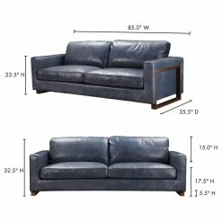 Moe's Home Collection Nikoly Contemporary Leather Sofa In Blue -GDF sofa Shop c88119f80e828fef 2126 w800 h800 b1 p0