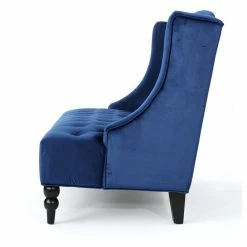 GDFStudio GDF Studio Leona Traditional High Back Tufted Winged Fabric Loveseat, Navy Blue -GDF sofa Shop c8b1a64a01b196f6 7346 w800 h800 b1 p0