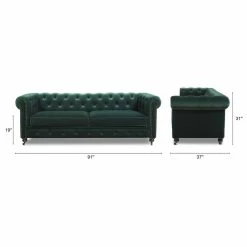 Jennifer Taylor Home Winston 91" Tufted Chesterfield Sofa, Forest Green Performance Velvet -GDF sofa Shop c8b1d3f103e67f1f 6692 w800 h800 b1 p0