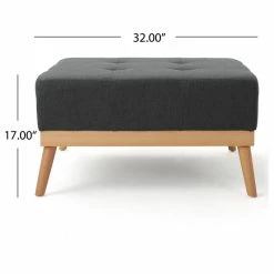 GDFStudio GDF Studio Lou Mid-Century Fabric Ottoman, Oxford Gray -GDF sofa Shop c9112f6401bafa37 7521 w800 h800 b1 p0