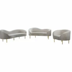 Meridian Furniture Ritz Velvet Loveseat, Cream 16 Meridian Furniture Ritz Velvet Loveseat, Cream -GDF sofa Shop c961ba9102741191 6419 w800 h800 b1 p0