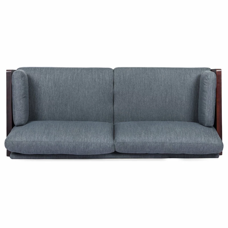 GDFStudio Bagan Mid-Century Modern Upholstered 3 Seater Sofa, Charcoal + Dark Walnut 10 GDFStudio Bagan Mid-Century Modern Upholstered 3 Seater Sofa, Charcoal + Dark Walnut - Image 8