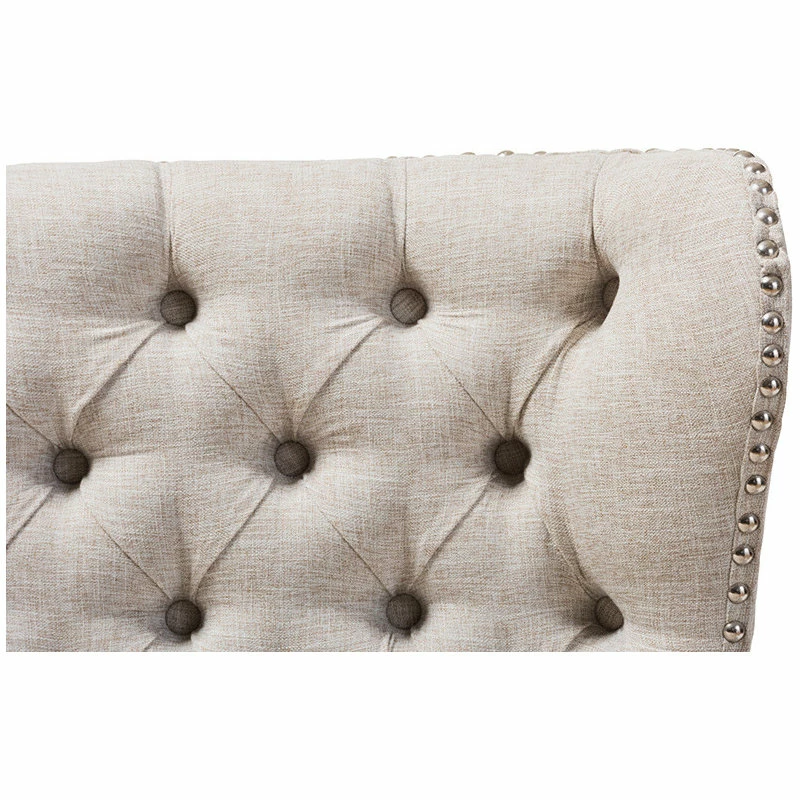 Baxton Studio Scarlett Upholstered Accent Chair With Tuffting, 2-Seater, Light Beige 7 Baxton Studio Scarlett Upholstered Accent Chair With Tuffting, 2-Seater, Light Beige - Image 5