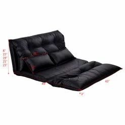 Costway PU Leather Foldable Modern Floor Sofa Bed Video Gaming 2 Pillows Black 10 Costway PU Leather Foldable Modern Floor Sofa Bed Video Gaming 2 Pillows Black -GDF sofa Shop cab162090fd4c953 5278 w800 h800 b1 p0