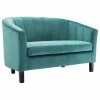 LexMod Prospect Channel Tufted Performance Velvet Loveseat, Teal -GDF sofa Shop cac140e802546bb9 8841 w800 h800 b1 p0