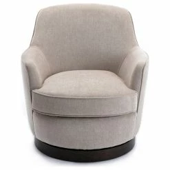 Comfort Pointe Reese Oatmeal Wood Base Swivel Chair