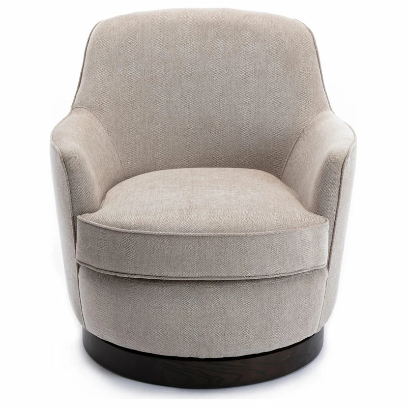 Comfort Pointe Reese Oatmeal Wood Base Swivel Chair 3 Comfort Pointe Reese Oatmeal Wood Base Swivel Chair