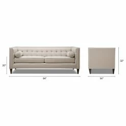 Jennifer Taylor Home Jack 84" Modern Tuxedo Tufted Sofa, Sky Neutral Beige -GDF sofa Shop cc6150a403dd4c69 6638 w800 h800 b1 p0