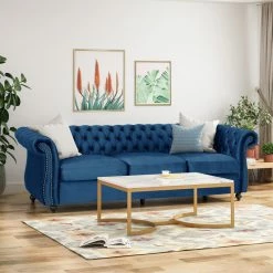 GDFStudio GDF Studio Vita Chesterfield Tufted Jewel Toned Velvet Sofa With Scroll Arms, Navy Blue -GDF sofa Shop cca1bbbc0f931d49 0632 w800 h800 b0 p0