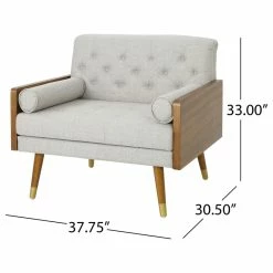 GDFStudio GDF Studio Greta Mid Century Modern Fabric Club Chair, Beige/Dark Walnut 12 GDFStudio GDF Studio Greta Mid Century Modern Fabric Club Chair, Beige/Dark Walnut -GDF sofa Shop cce1eaef01e12918 8191 w800 h800 b1 p0