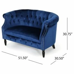 GDFStudio GDF Studio Melaina Tufted Scroll Arm New Velvet Loveseat, Navy Blue -GDF sofa Shop cd51a6cf0f906446 3600 w800 h800 b1 p0