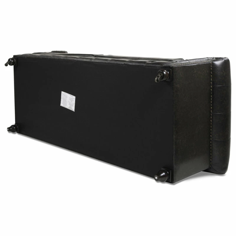 Jennifer Taylor Home Winston 91" Tufted Chesterfield Sofa, Vintage Black Brown Faux Leather 9 Jennifer Taylor Home Winston 91" Tufted Chesterfield Sofa, Vintage Black Brown Faux Leather - Image 7