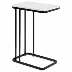 Uniek Credele Metal Accent C-Table, White