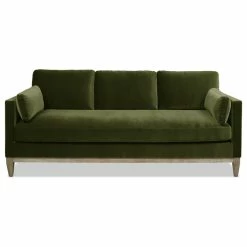 Jennifer Taylor Home Knox 84" Modern Farmhouse Sofa, Olive Green Performance Velvet