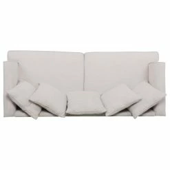 GDFStudio Lilburn Contemporary Pillow Back 3 Seater Sofa, Beige/Espresso -GDF sofa Shop ce31c97700b0957a 5425 w800 h800 b1 p0