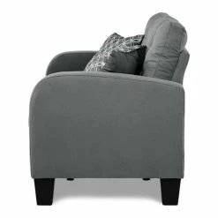 Domain Industries Inc. Lexicon Sinclair Upholstered Loveseat With 2 Pillows In Gray -GDF sofa Shop ce51bc270f2f7ee1 2561 w800 h800 b1 p0