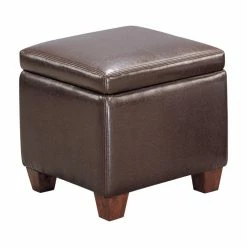 Coaster Home Furnishings Coaster Casual Faux Leather Storage Cube Ottoman, Brown -GDF sofa Shop ce61205c08ee85e6 7174 w800 h800 b1 p0