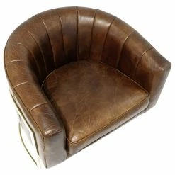 Pasargad Home Vicenza Barrel Leather Chair, Brown 15 Pasargad Home Vicenza Barrel Leather Chair, Brown -GDF sofa Shop ce817b3501143949 9818 w800 h800 b1 p0