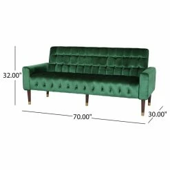 GDFStudio Adan Tufted Velvet Sofa With Gold Tipped Tapered Legs, Emerald, Gold Finish -GDF sofa Shop ceb19bea0f931e90 1936 w800 h800 b1 p0