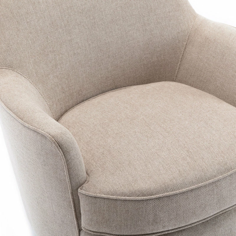 Comfort Pointe Reese Oatmeal Wood Base Swivel Chair 8 Comfort Pointe Reese Oatmeal Wood Base Swivel Chair - Image 6