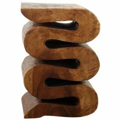 Kammika Import Export Co., Ltd (Thailand) Haussmann® Wood Wave Verve Accent Snake Table 12x14x20 In H Walnut Oil -GDF sofa Shop cf41ecb70e8c4c22 5801 w800 h800 b1 p0