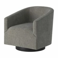 Comfort Pointe Geneva Charcoal Polyester Fabric Wood Base Swivel Chair
