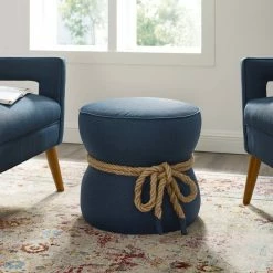 LexMod Beat Nautical Rope Upholstered Fabric Ottoman, Blue 16 LexMod Beat Nautical Rope Upholstered Fabric Ottoman, Blue -GDF sofa Shop cfa1225500cd29b3 8704 w800 h800 b0 p0