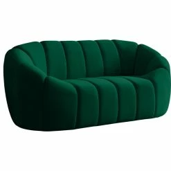Meridian Furniture Elijah Velvet Upholstered Loveseat, Green