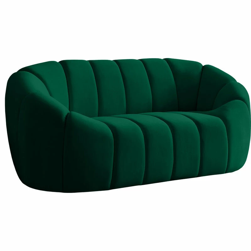 Meridian Furniture Elijah Velvet Upholstered Loveseat, Green 3 Meridian Furniture Elijah Velvet Upholstered Loveseat, Green