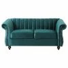 GDFStudio Bauman Modern Glam Channel Stitch Loveseat With Nailhead Trim, Teal + Dark Brown -GDF sofa Shop d001e1c300e60c22 2840 w800 h800 b1 p0