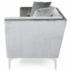 GDFStudio Fisher Glam 3-Seater Velvet Sofa, Smoke Gray/Silver -GDF sofa Shop d0114d450f9072de 5337 w800 h800 b1 p0